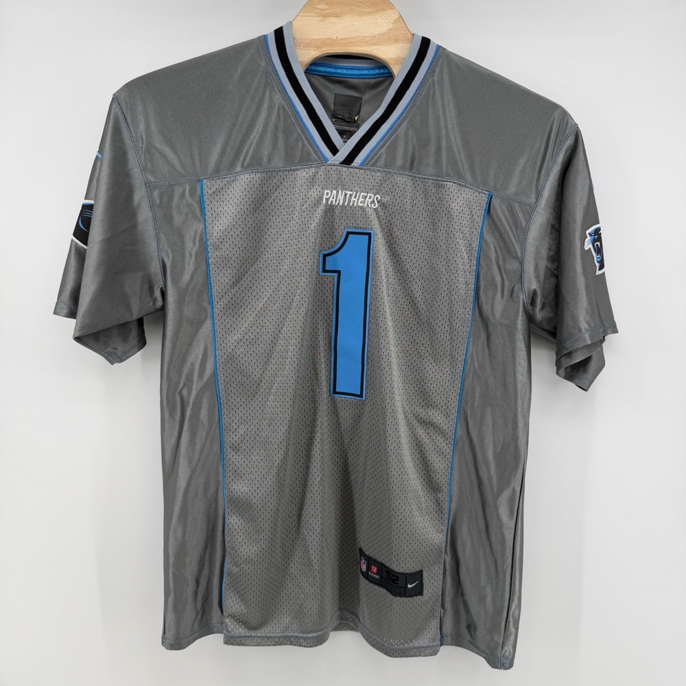 Cam Newton #1 Carolina Panthers Nike Jersey Mens Sz 52 Silver NFL rare colorway